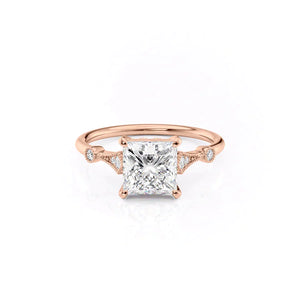 The Amber Set With A 3 Carat Princess Lab Diamond