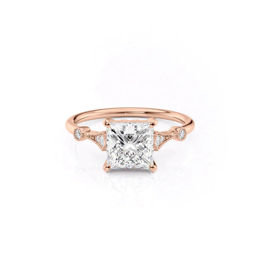 The Amber Set With A 2 Carat Princess Lab Diamond