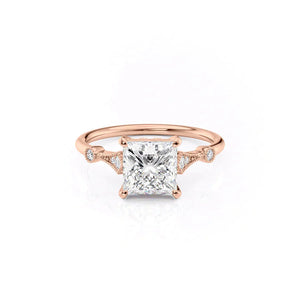 The Amber Set With A Princess Moissanite