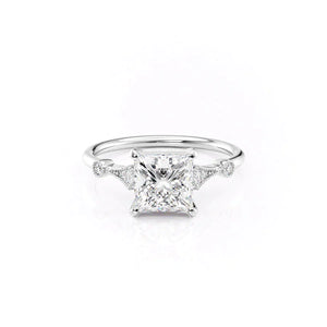 The Amber Set With A 3 Carat Princess Lab Diamond