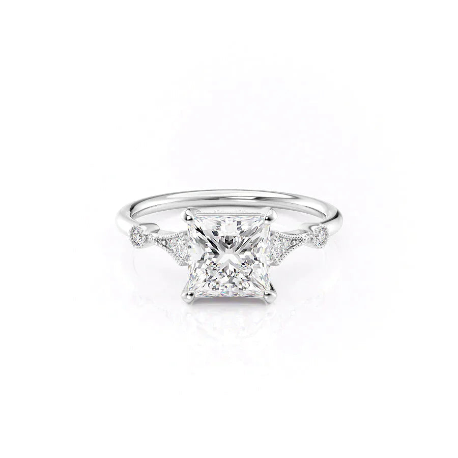 The Amber Set With A 1 Carat Princess Moissanite