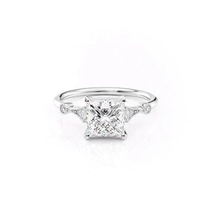 The Amber Set With A 1 Carat Princess Moissanite