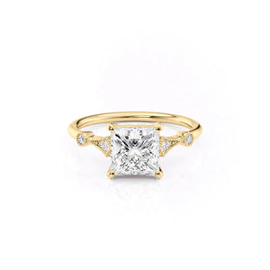 The Amber Set With A 1.5 Carat Princess Lab Diamond