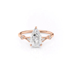 The Amber Set With A 3 Carat Pear Lab Diamond