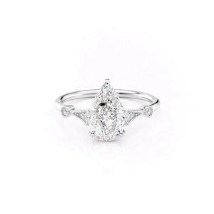 The Amber Set With A 2 Carat Pear Lab Diamond