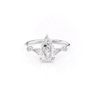 The Amber Set With A 1 Carat Pear Moissanite