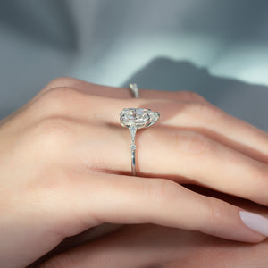 The Amber Set With A 1 Carat Pear Lab Diamond