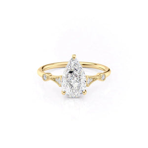 The Amber Set With A 1 Carat Pear Moissanite