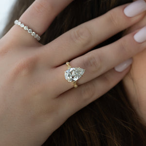 The Amber Set With A Pear Moissanite