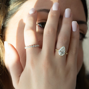 The Amber Set With A Pear Moissanite