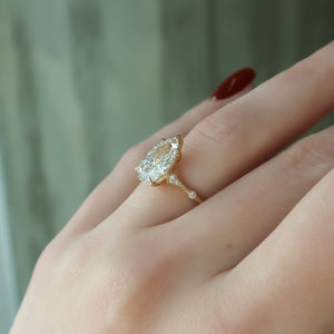 The Amber Set With A 2 Carat Pear Lab Diamond