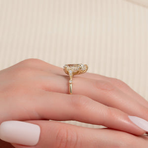 The Amber Set With A 2 Carat Pear Lab Diamond