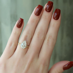 The Amber Set With A 2 Carat Pear Lab Diamond