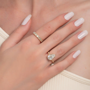 The Amber Set With A 2 Carat Pear Lab Diamond