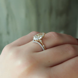 The Amber Set With A 2 Carat Pear Lab Diamond
