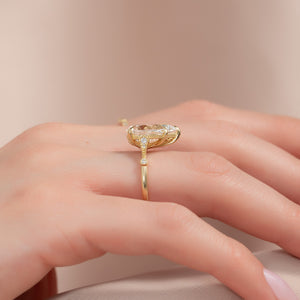 The Amber Set With A 2 Carat Pear Lab Diamond