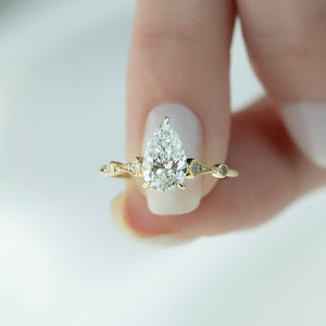 The Amber Set With A 2 Carat Pear Lab Diamond