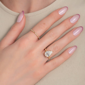 The Amber Set With A 2 Carat Pear Lab Diamond