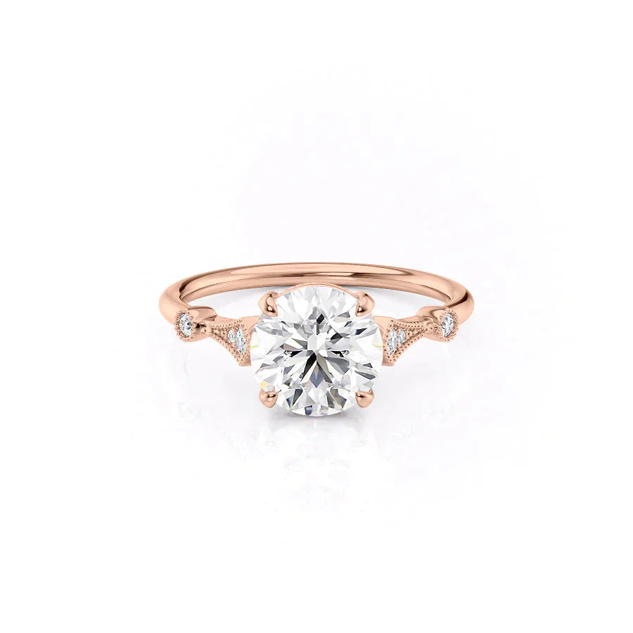 The Amber Set With A 2.5 Carat Round Lab Diamond