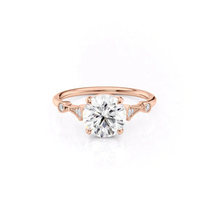 The Amber Set With A 3 Carat Round Lab Diamond