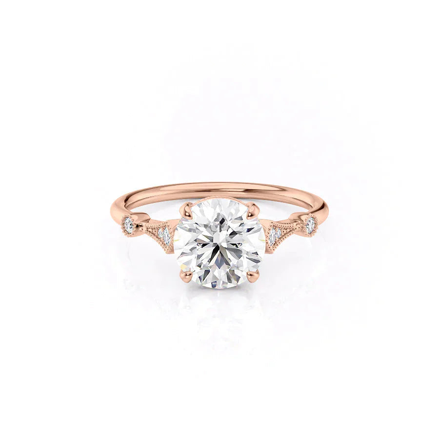 The Amber Set With A 1.5 Carat Round Moissanite