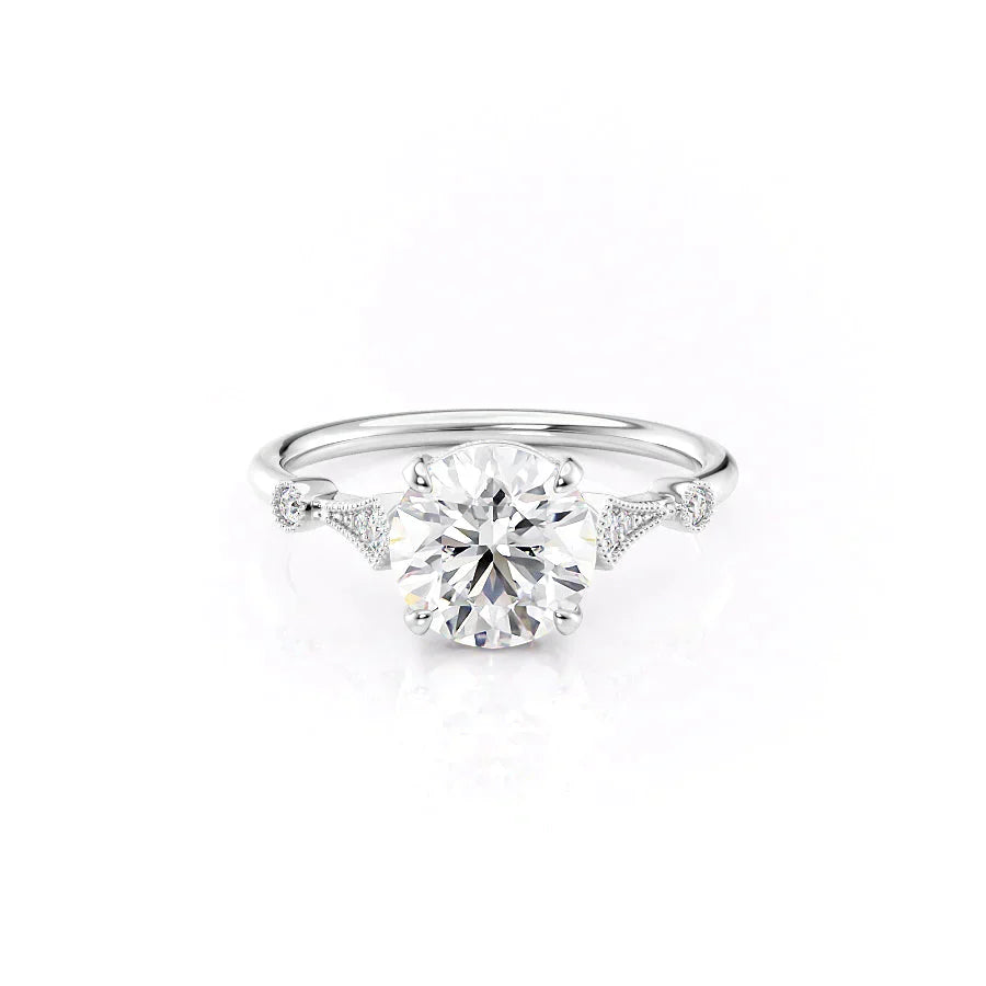 The Amber Set With A 2 Carat Round Lab Diamond