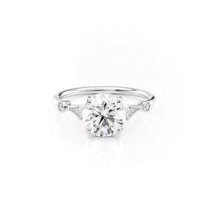 The Amber Set With A 2 Carat Round Lab Diamond