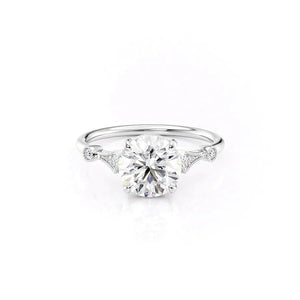The Amber Set With A 1.5 Carat Round Moissanite