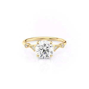 The Amber Set With A 2 Carat Round Lab Diamond