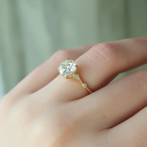 The Amber Set With A 1.5 Carat Round Lab Diamond