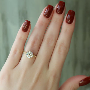 The Amber Set With A 1.5 Carat Round Lab Diamond