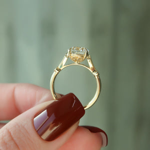 The Amber Set With A 1.5 Carat Round Lab Diamond