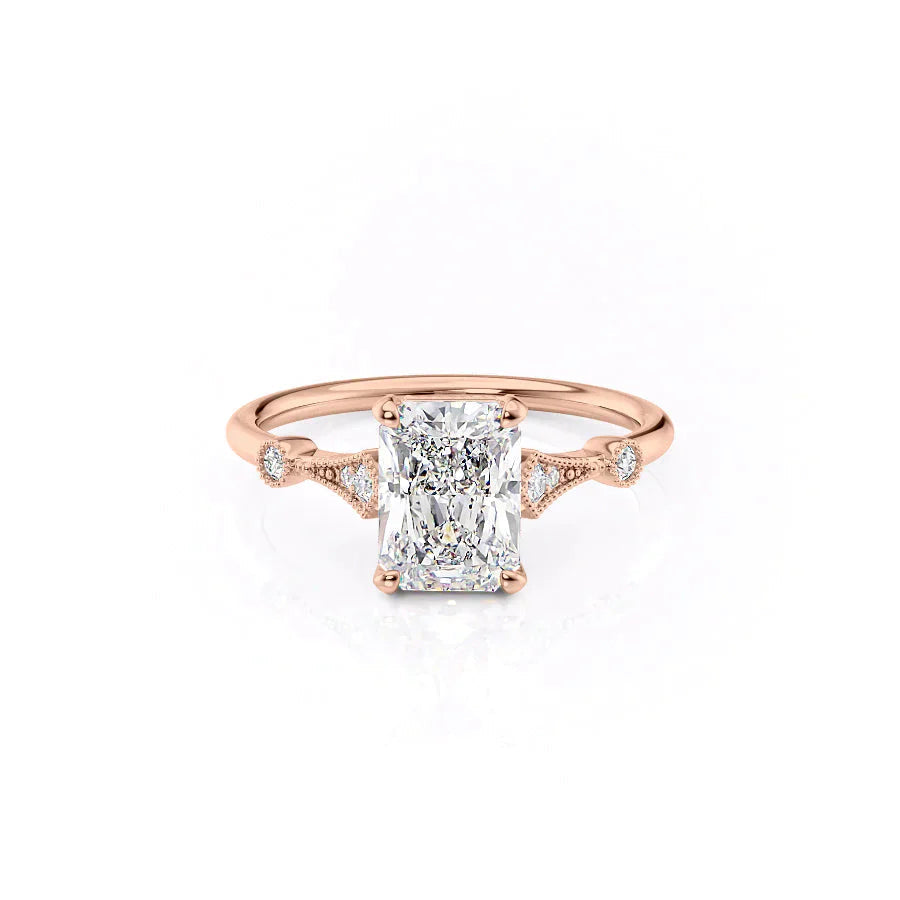 The Amber Set With A 1 Carat Radiant Moissanite