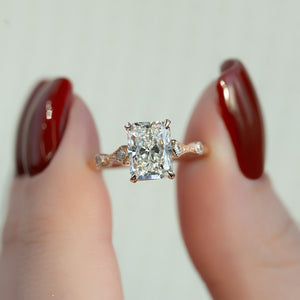 The Amber Set With A 3 Carat Radiant Lab Diamond