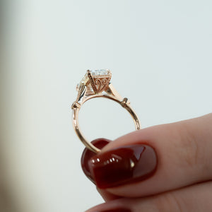 The Amber Set With A 3 Carat Radiant Lab Diamond