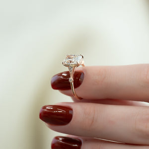 The Amber Set With A 3 Carat Radiant Lab Diamond