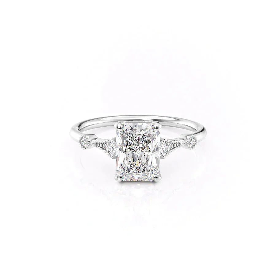The Amber Set With A 2.5 Carat Radiant Lab Diamond
