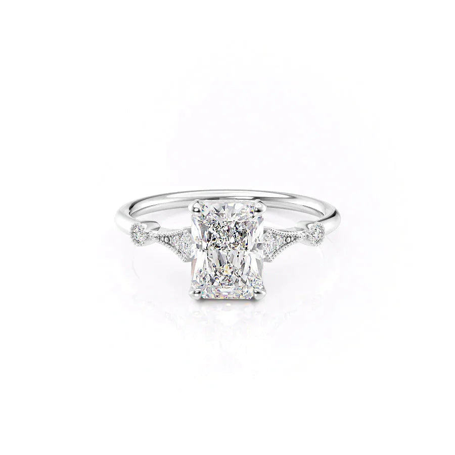 The Amber Set With A 1 Carat Radiant Moissanite