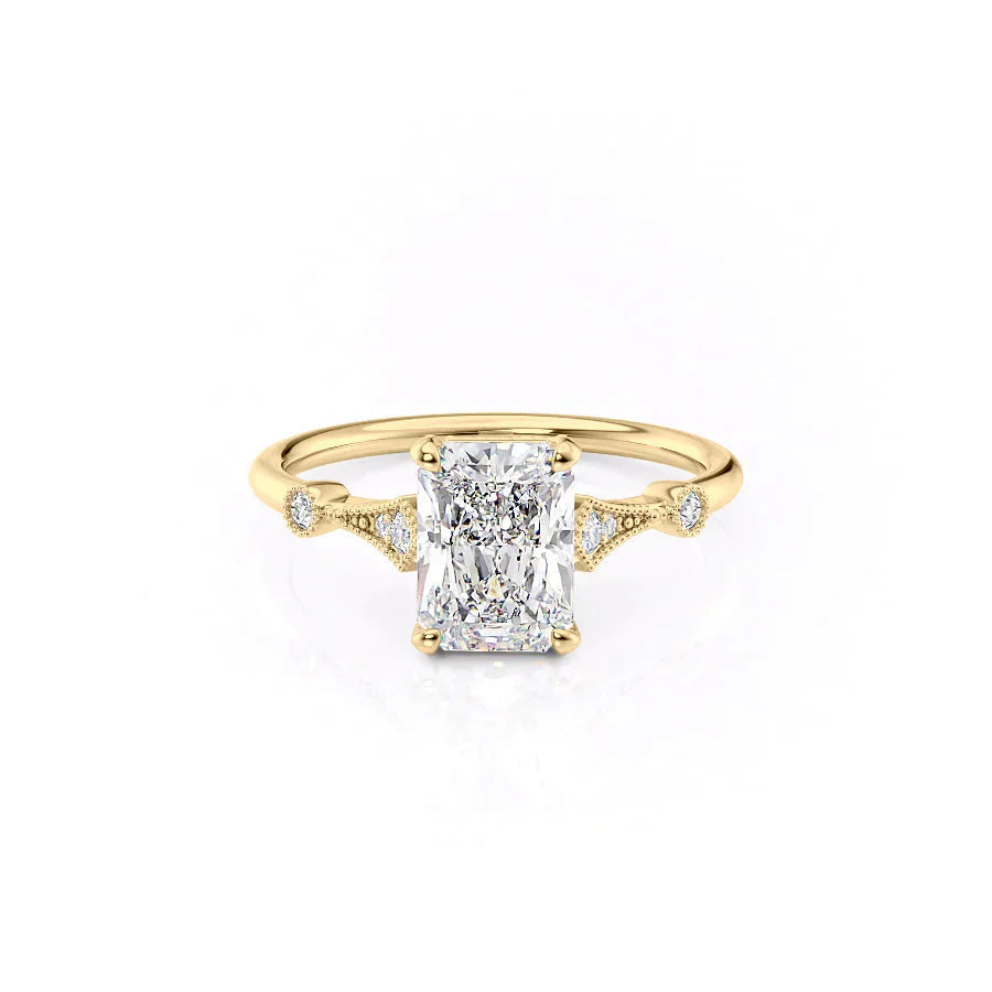 The Amber Set With A 1 Carat Radiant Moissanite