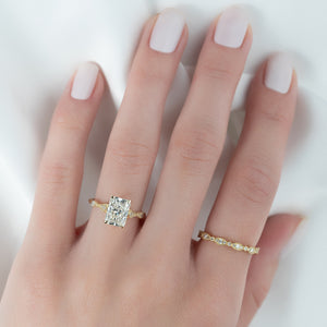 The Amber Set With A 1 Carat Radiant Lab Diamond