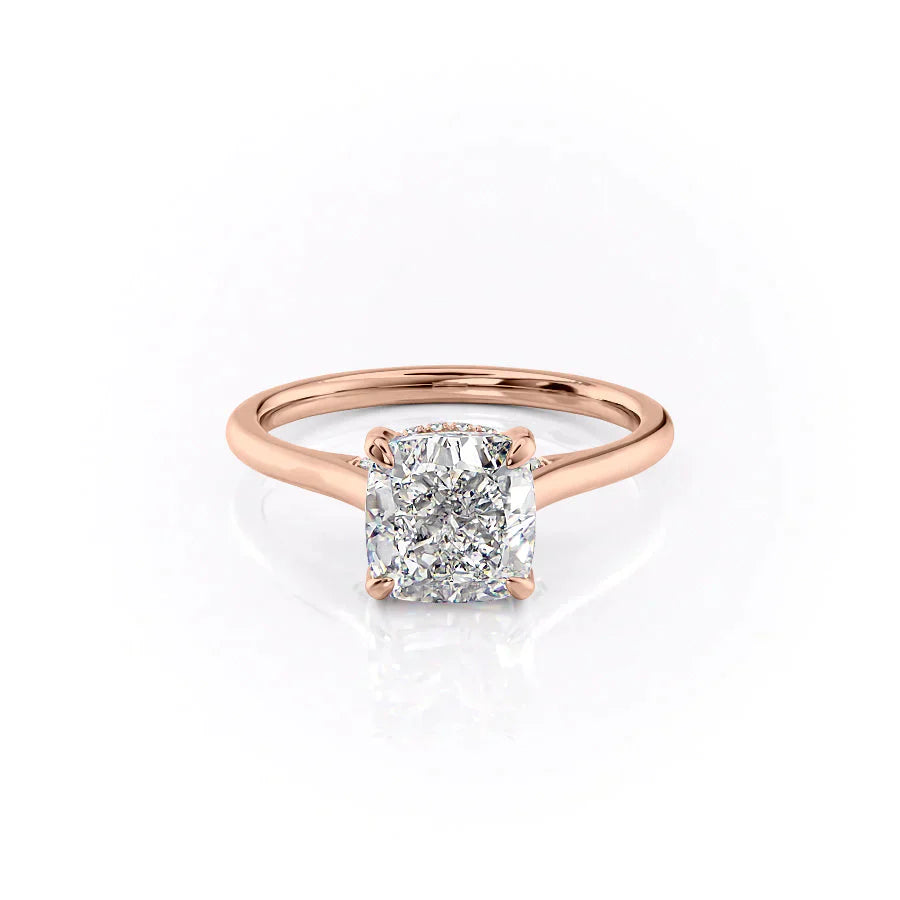 The Natalie Set With A 4.5 Carat Cushion Moissanite