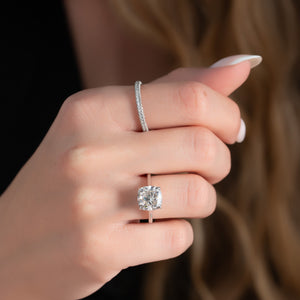 The Natalie Set With A 2 Carat Cushion Lab Diamond