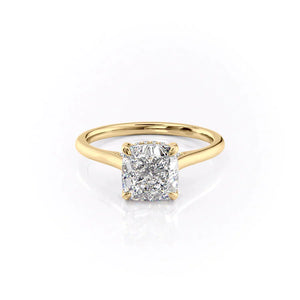The Natalie Set With A 2.5 Carat Cushion Lab Diamond