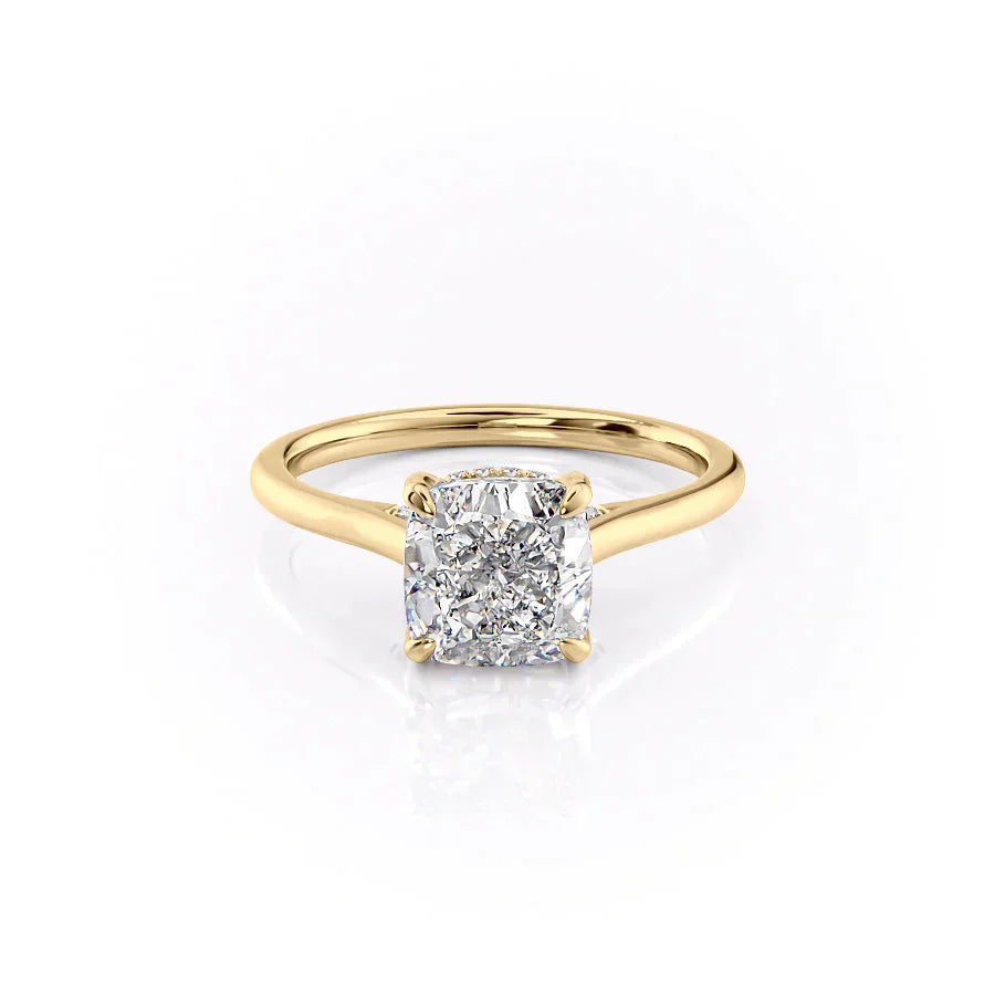 The Natalie Set With A 3 Carat Cushion Lab Diamond