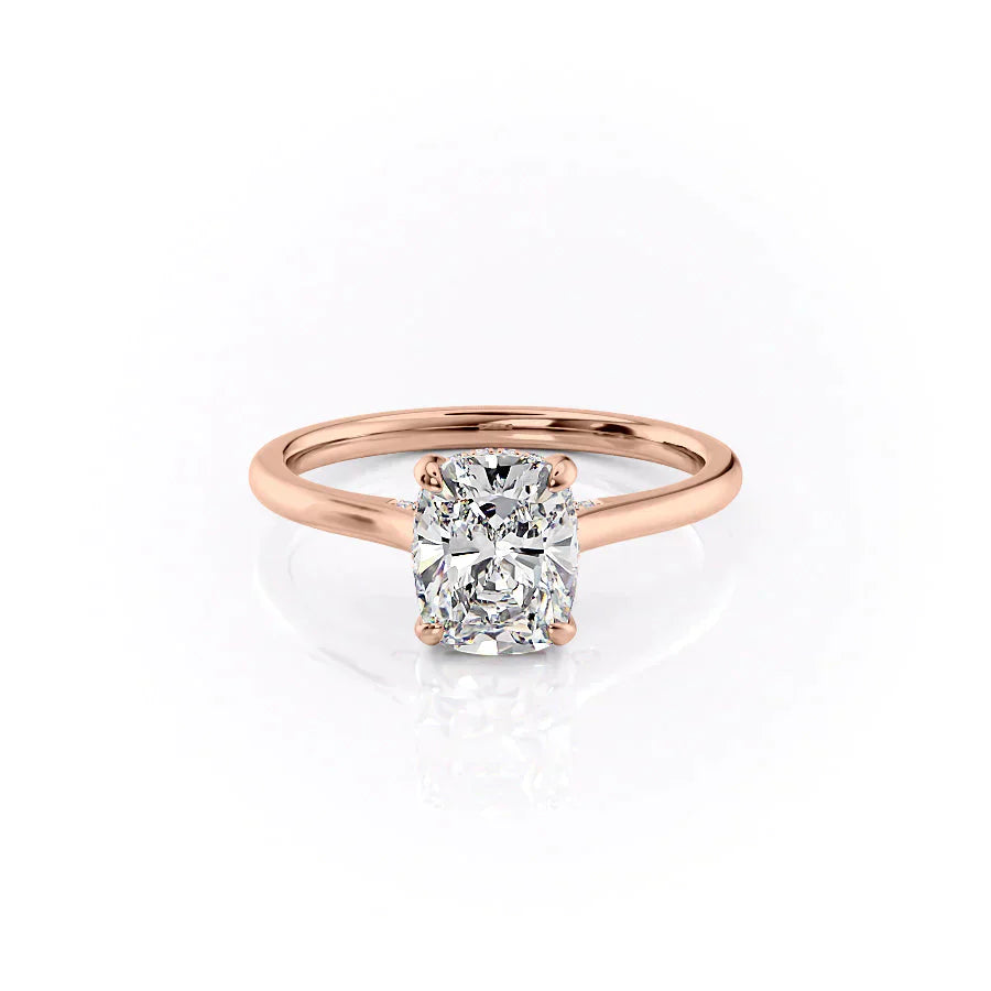 The Natalie Set With A 1.5 Carat Elongated Cushion Lab Diamond