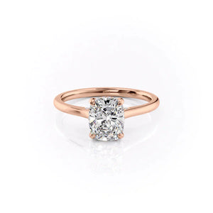 The Natalie Set With A 1 Carat Elongated Cushion Lab Diamond