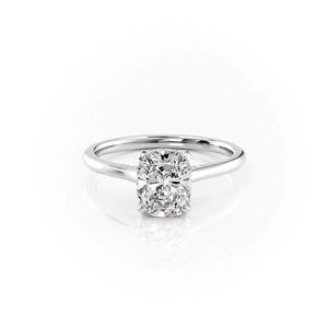 The Natalie Set With A 1.5 Carat Elongated Cushion Moissanite