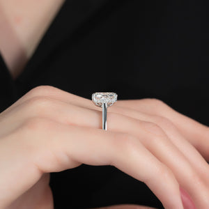 The Natalie Set With A 2 Carat Elongated Cushion Lab Diamond