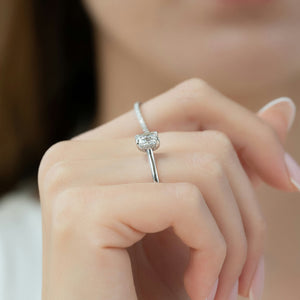 The Natalie Set With A 2 Carat Elongated Cushion Lab Diamond