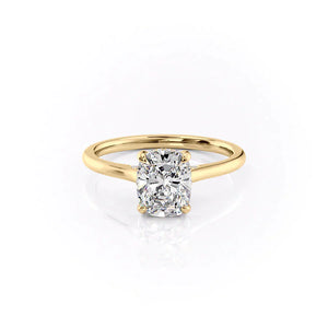 The Natalie Set With A 1.5 Carat Elongated Cushion Lab Diamond